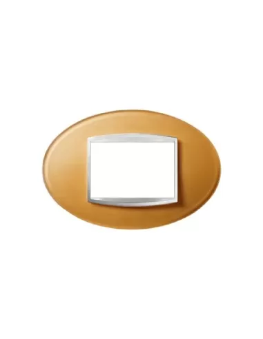 Gewiss gw16303co art plate 3 places chorus ocher glass